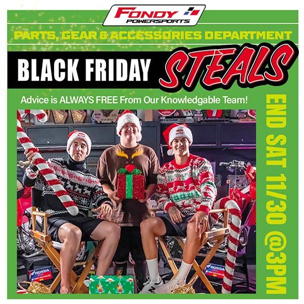 Gifts That Go Fondy Powersports Black Friday Small Business Saturday sale