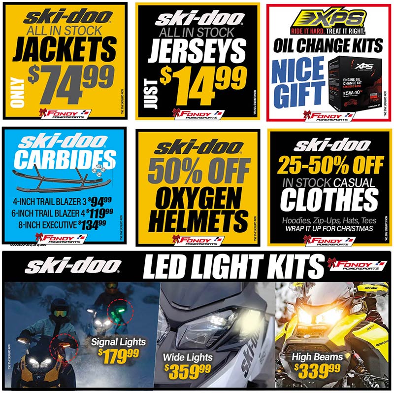 Ski-Doo Open House Snowmobile Accessories Parts Apparel specials