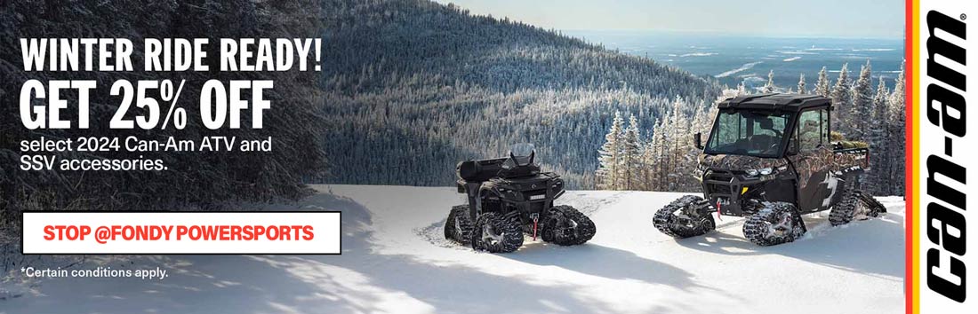 25 percent off Can-Am Defender Maverick Commander UTV Outlander ATV Accessories